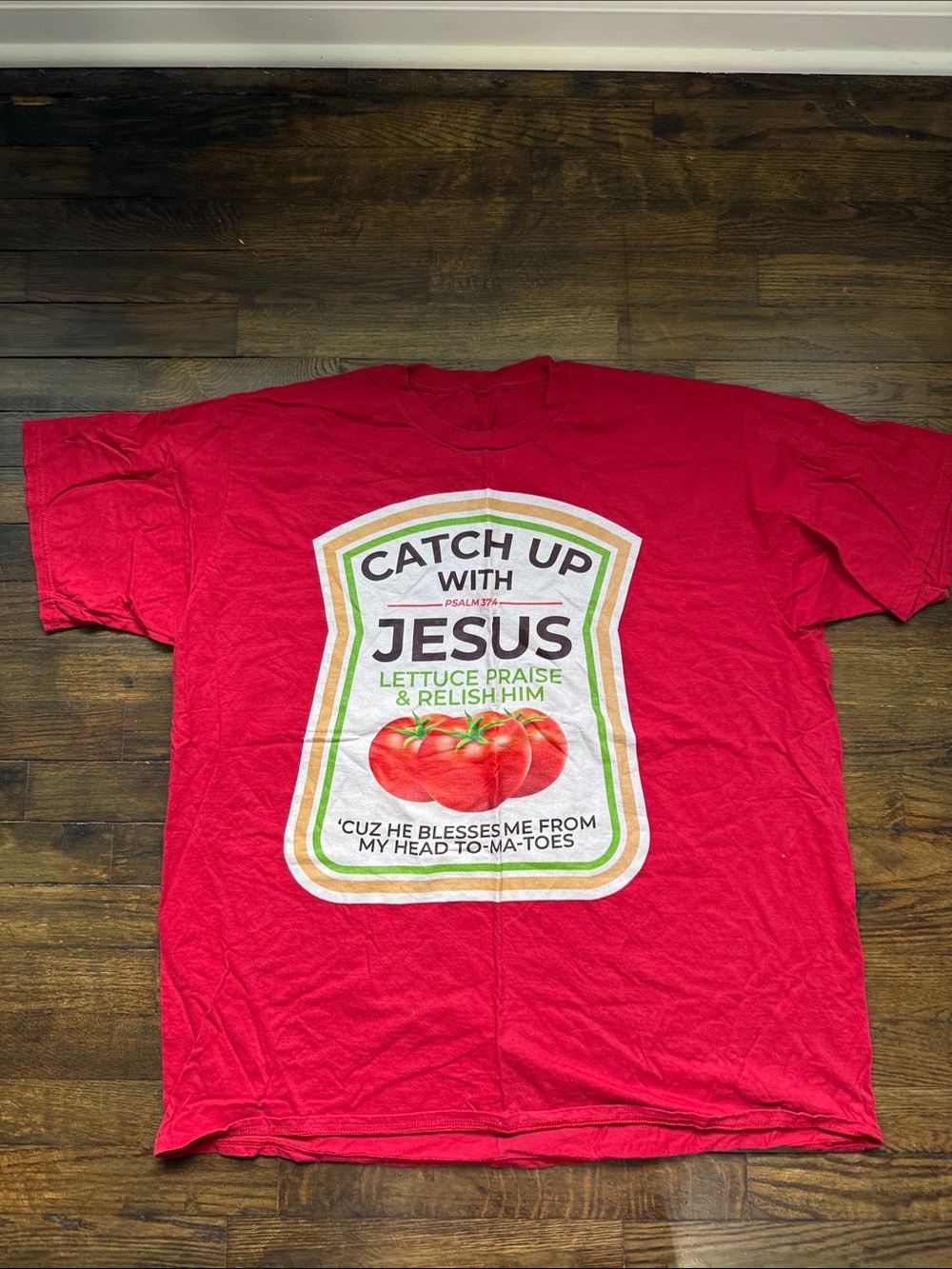 Catch Up with Jesus Red Men Graphic Tee